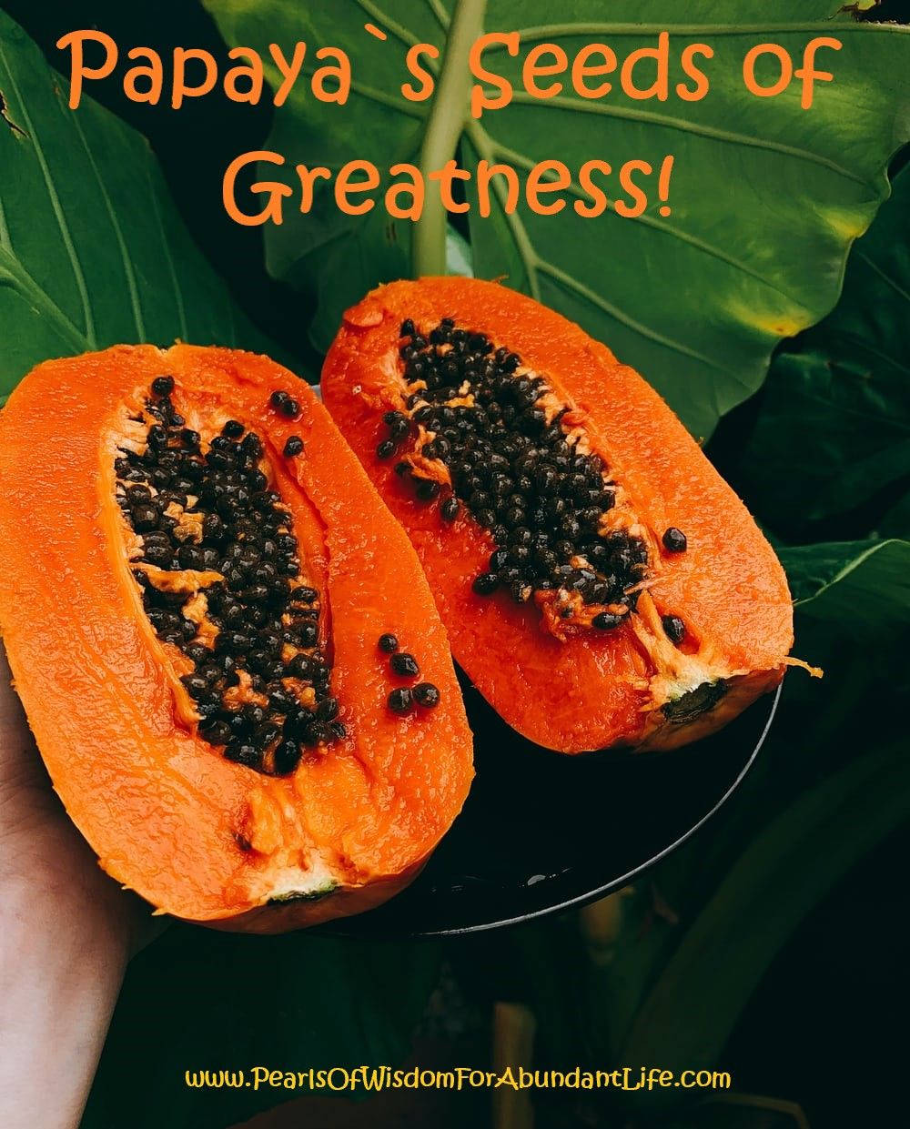 Ripe Cut Papaya Showing Seeds